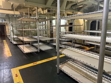 Battleship Cove & USS Massachusetts - CPO Mess Hall Bunks